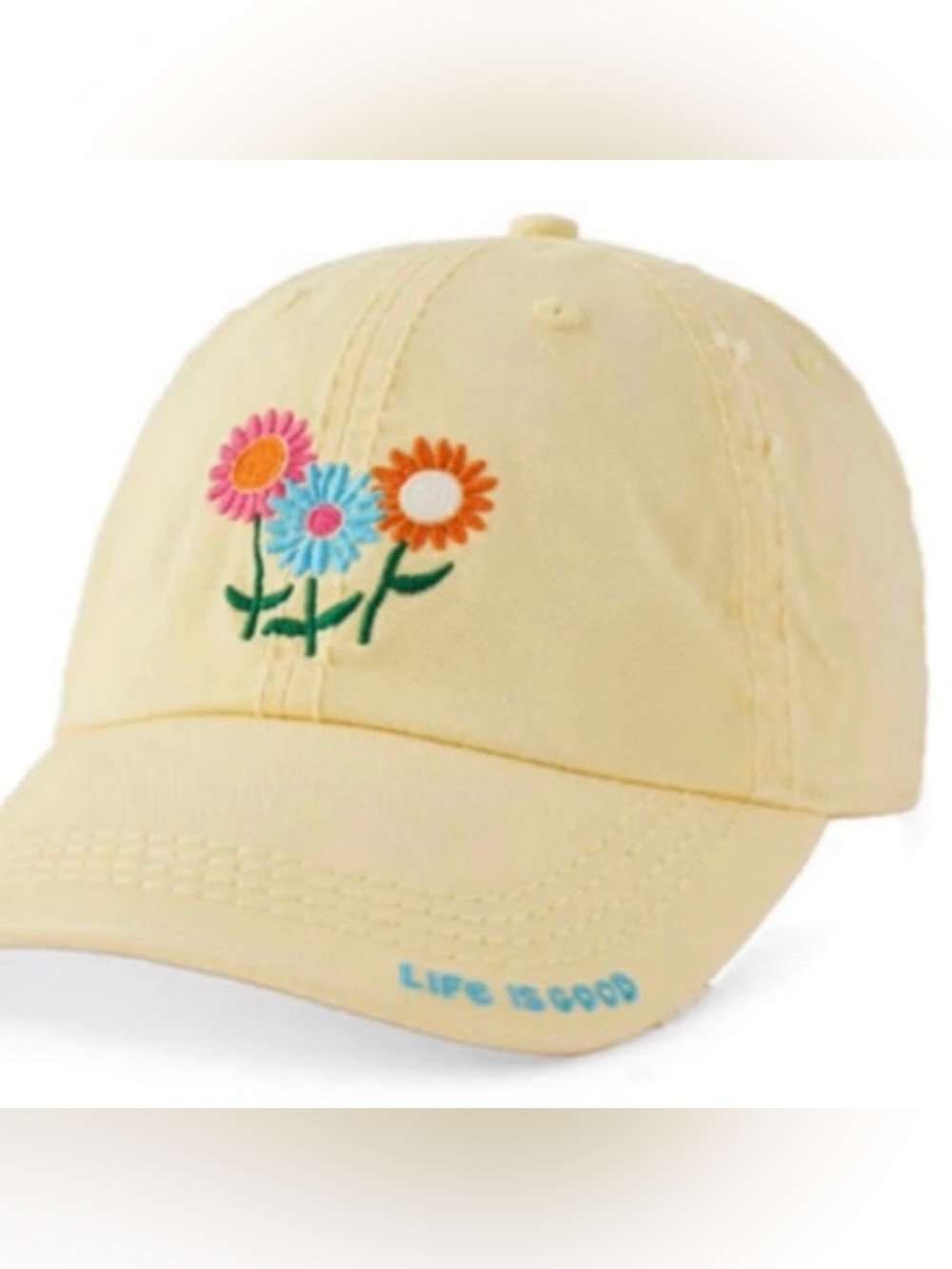 Life is Good Sunwashed Chill Cap - Jackie and Rocket Wildflowers